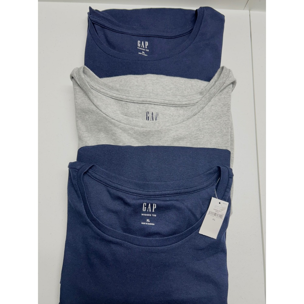 Gap Modern Tee Lot of 3 Womens XL Navy Blue Gray Long Sleeve Cotton Modal Shirts
